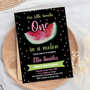1rua Black Green Watermelon Convite para o Anivers