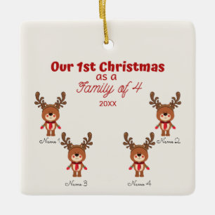 1rua de Natal como Família de 4 Ornamento