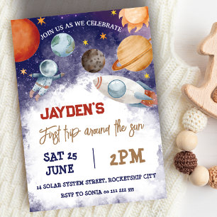 1rua Viaja Pelo Convite De Aniversário Do Espaço D