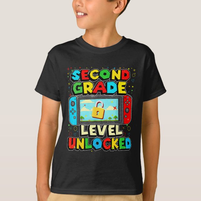 2º ano desbloqueado Camisas engraçadas de jogadore (Frente)