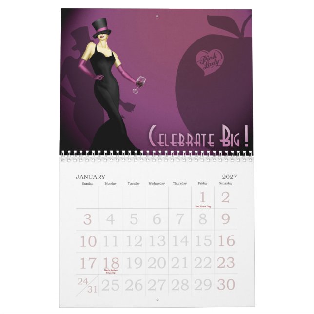 2011 calendário da senhora cor-de-rosa Américas (Jan 2027)