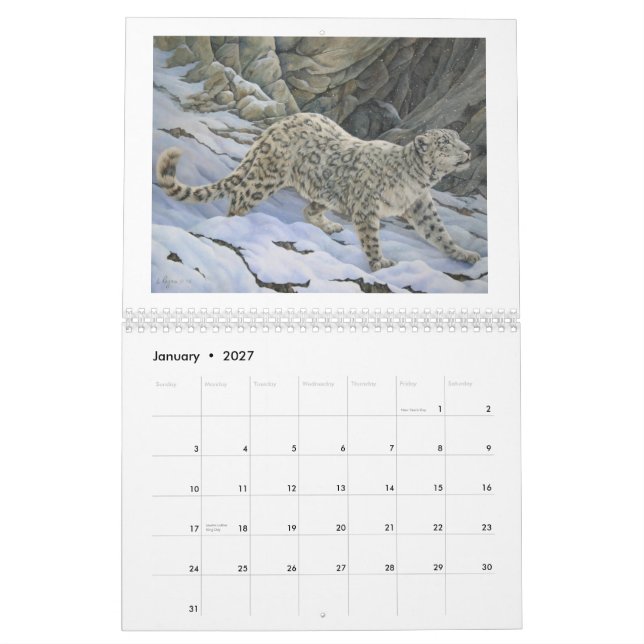 2012 calendário da arte dos animais selvagens de (Jan 2027)