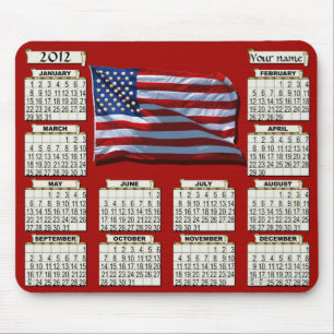 2012 calendário Mousepad