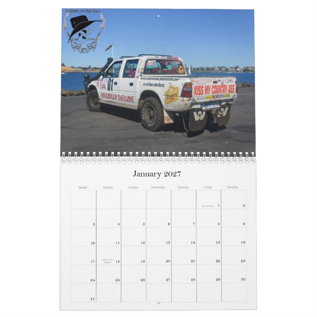 2013 balas no calendário do clube do Ute da arma (Jan 2027)