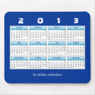 2013 calendário Mousepad