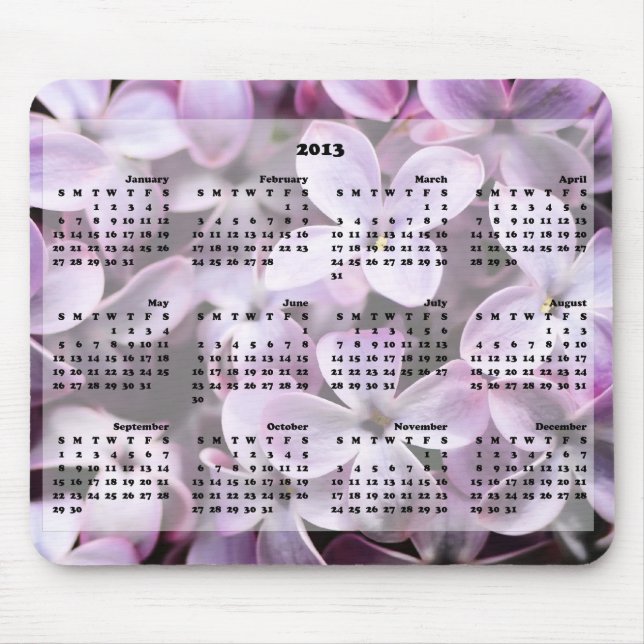2013 Lilacs Mousepad do calendário (Frente)