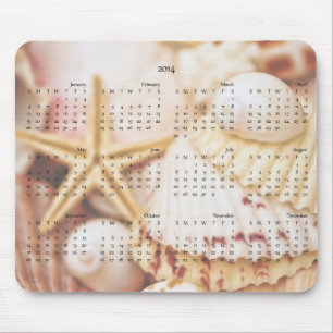 2014 calendário - Seashell Mousepad