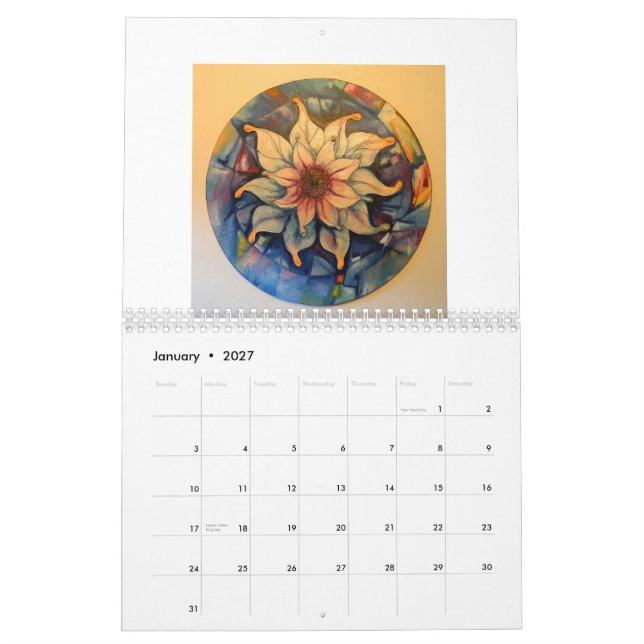 2015 calendários florais por Timothy Orikri (Jan 2027)