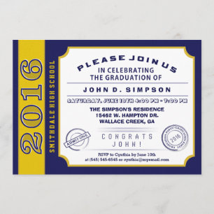 2016 azuis marinhos & convite da graduação do