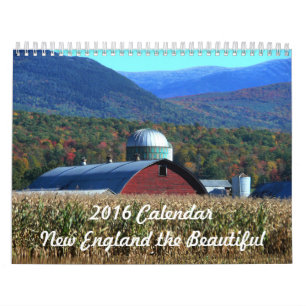 2016 calendário Nova Inglaterra o bonito