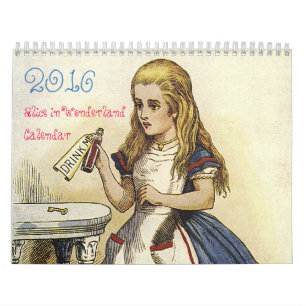 2016 meio Alice no calendário do país das