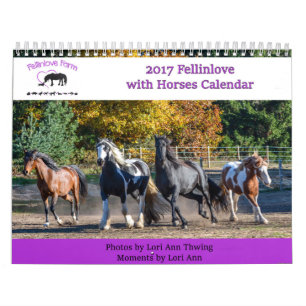 2017 Fellinlove com calendário dos cavalos