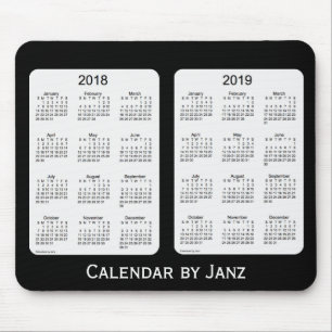 2018-2019 calendário preto por Janz Mousepad