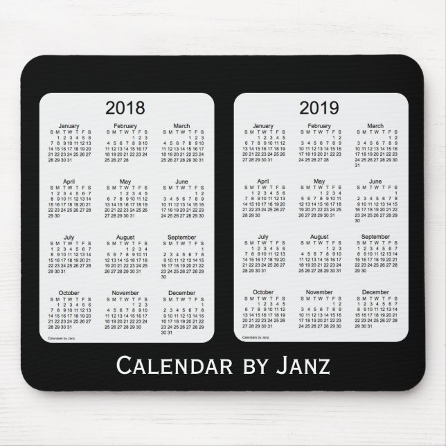 2018-2019 calendário preto por Janz Mousepad (Frente)