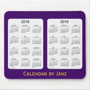 2018-2019 calendário roxo por Janz Mousepad