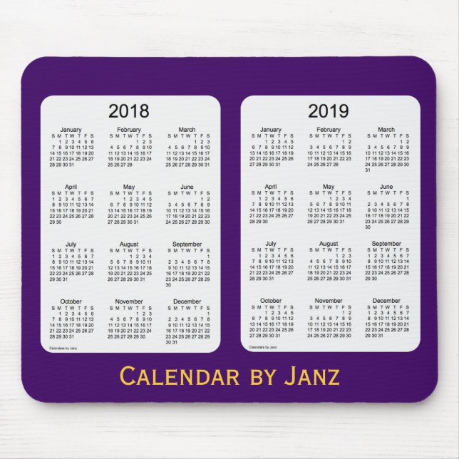 2018-2019 calendário roxo por Janz Mousepad (Frente)
