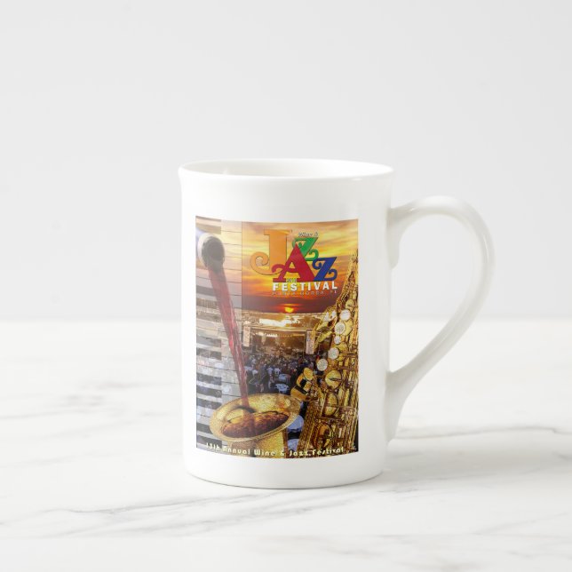 2018 vinho & poster do jazz na caneca de China de (Direita)
