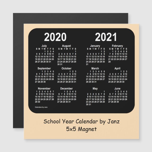 2020-2021 Calendário do Ano Escolar de Janz Wheat  (Frente/Verso)
