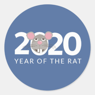 2020 anos de adesivo de rato