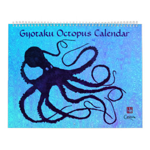 2020 Gyotaku Octopus - Calendário Grande