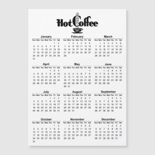 2021 Calendar Retro Hot Coffee