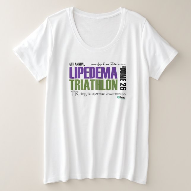 2021 Lipedema Triathlon - Camisa de Tamanho Mais (Frente do Design)