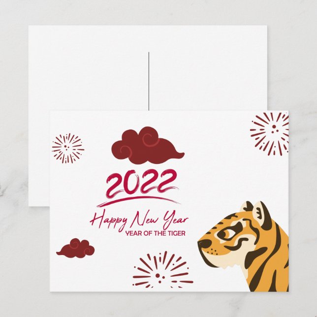 2022 Ano do Cartão Postal do Tigre (Frente/Verso)