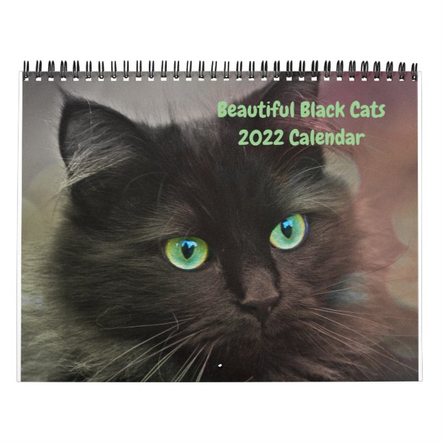 2022 Lindos Gatos Pretos Calendário de Parede de 1 (Capa)