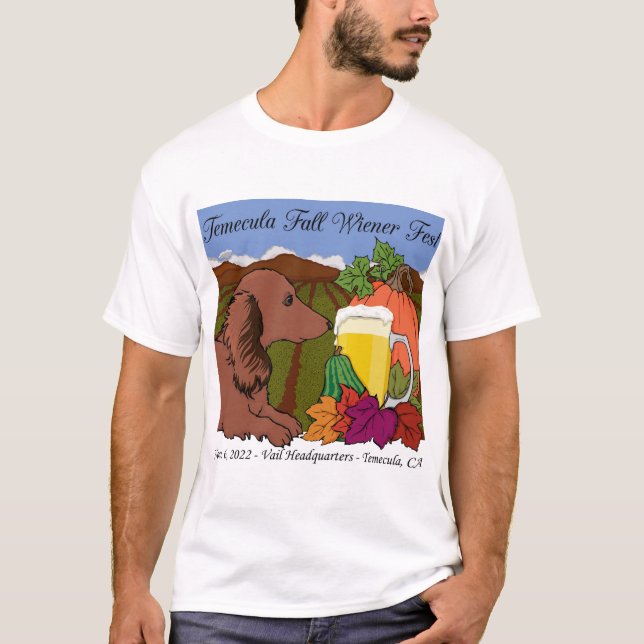 2022 Temecula Fall Wiener T-shirt em branco (Frente)