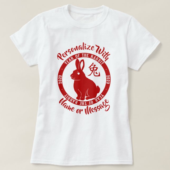 2023 Ano Do Coelho T-Shirt (Frente do Design)