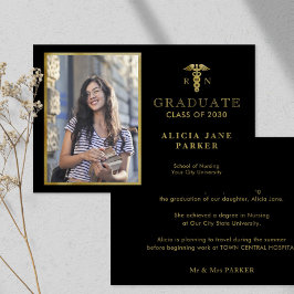 2023 Foto elegante de ouro para a graduação da esc