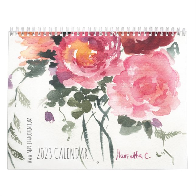 2023 Média de Duas Páginas, Calendário Branco (Capa)