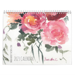 2023 Média de Duas Páginas, Calendário Branco