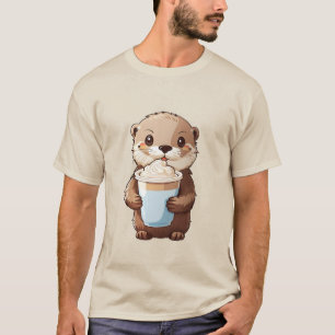 2023 T-Shirt fofa segurando uma xícara de chá de l