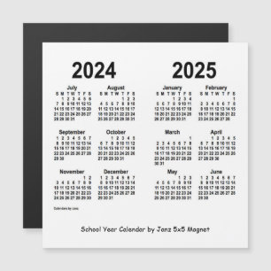 2024-2025 calendário branco do ano escolar por