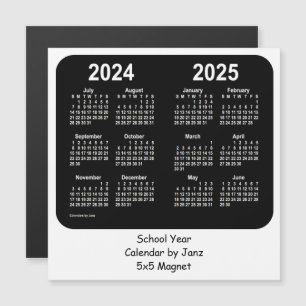2024-2025 calendário preto e branco da escola por