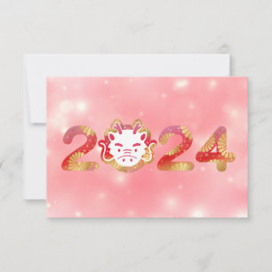 2024, Ano Novo Chinês, Convite Dragão