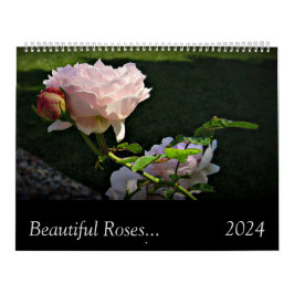 2024 Belos Rosas2 Calendário de Parede Grande com