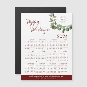 2024 Burgundy Green Modern Wreath Your Logo aqui