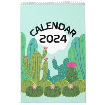 2024 Calendário do Paraíso em Cactos