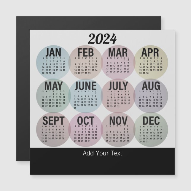 2024 - Calendário Mensal do Magnet Colorido (Frente/Verso)