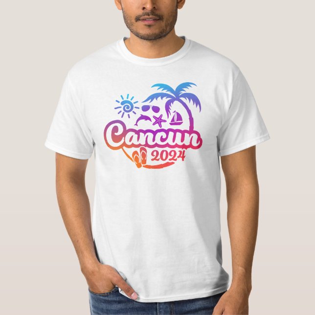 2024 Cancun Vacation ou Trip Design T-shirt (Frente)