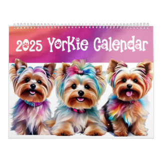 2025 Yorkshire Terrier "Yorkie" Calendário Mensal