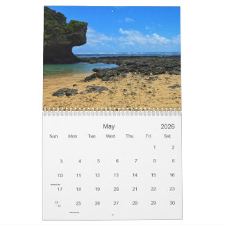 2026 12-Meses de calendário dos oceanos Okinawanos