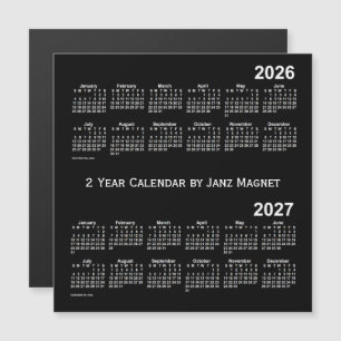 2026-2027 branco de néon calendário de 2 anos po