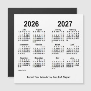 2026-2027 calendário branco do ano escolar por