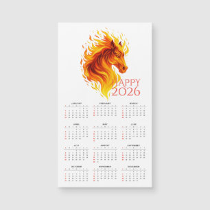 2026 Ano do Calendário Magnético do Cavalo de Fogo