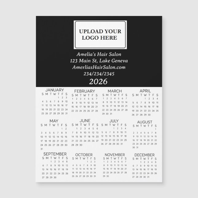 2026 Business Logo Mini Calendar (Frente)