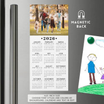 2026 Calendar Photo Custom Magnetic