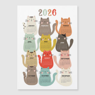 2026 Cats de Tons da Terra no Calendário